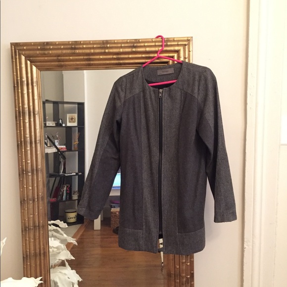 Two tone Grey wool coat by Wells Grace - Picture 4 of 8